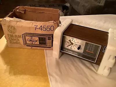 Vintage NOS 1980's GENERAL ELECTRIC AM/FM Clock Radio Model 7-4550C New In Box • $35