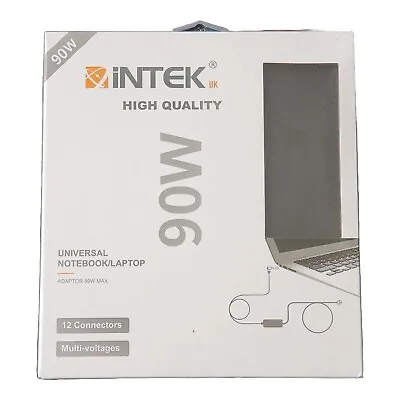 Intek Universal Laptop Charger 90W AC Power Adapter 12 Multi Connectors UK Plug • £28.70