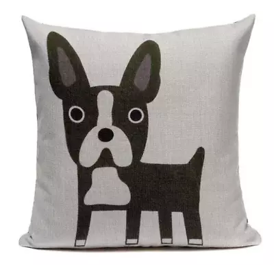 $19.16 • Buy Boston Terrier B3 Cushion Pillow Cover Cartoon Pet French Bulldog Handmade Case 