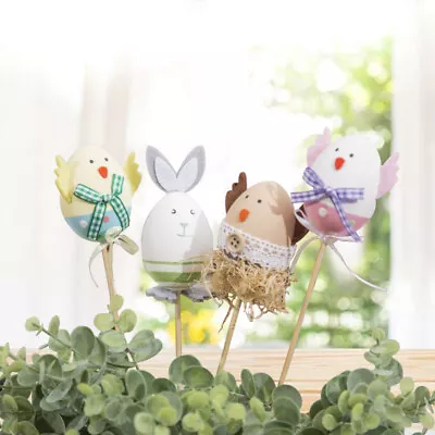 5PCS Easter Egg Stick Child Toys Home Decor Ornaments Gift 6cm Plastic • $13.40