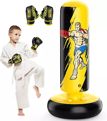 Punching Bag For Kids 66 Inch Stable Inflatable Boxing Bag With Boxing Gloves  • $38.99