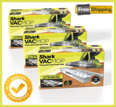 $30.68 • Buy Shark VMP30 VACMOP Disposable Hard Floor Vacuum And Mop Pad Refills 30 Pack