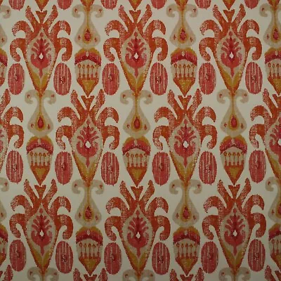 P Kaufmann Matador Cantaloupe Orange Red Ikat Multipurpose Fabric By Yard 54 W • $9.99