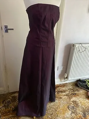 Mexx Red Wine Purple Evening Party Christmas Ballgown Sz 10 Skirt Sz 12 Bustier • £10.55