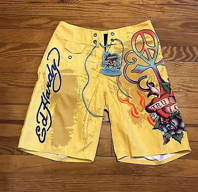 BRAND NEW Ed Hardy By Christian Audigier True Love Kills Slowly BoardShorts 30 • $59.99