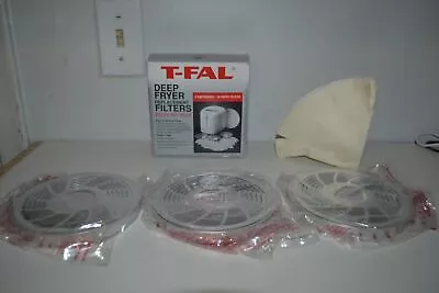 Set Of 3 Tefal T-fal 0883 0883P Filters For Deep Fryer +10 Paper Filters Genuine • $40.23