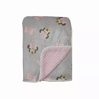 Disney Cudlie Baby Girl Minnie Mouse MNK/Waffle With Satin Edge Blanket GS71658 • $19.99