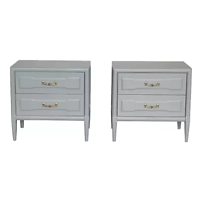 Pair Of Mid Century Caledon Green Nightstands • $1325