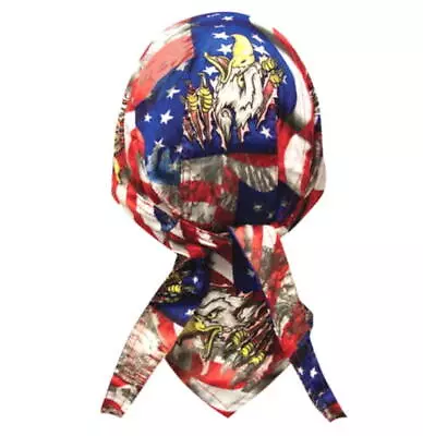 Headwrap DANBANNA DELUXE American Eagle Du Rag Doo Rag Skull Cap Bandana • $12.49