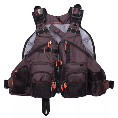 Fly Fishing Vest Jacket Backpack Chest Mesh Bag Adjustable Multi-pocket • $30.77