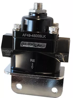 Aeroflow Bypass Fuel Pressure Regulator 4.5-9PSI 3/8 NPT Ports (AF49-4500BLK) • $112