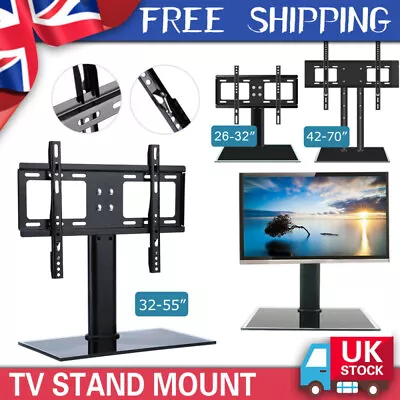 Table Top TV Stand Pedestal For 26 32 37 40 42 43 50 55 70'' Inch LCD Monitor UK • £25.99