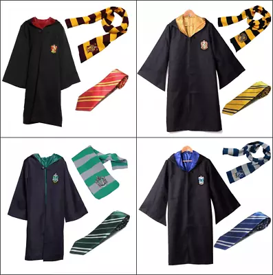 Halloween Harry Potter Gryffindor Cape Cloak Tie Scarf Party Costume Outfits Set • $12.09
