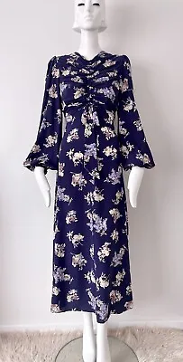 Zimmerman Floral Silk Crepe De Chine Midi Dress Size 10 • $199