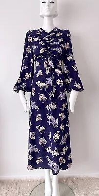 $199 • Buy Zimmerman Floral Silk Crepe De Chine Midi Dress Size 10