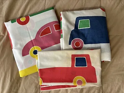 Vintage Marimekko Do Doo Sheet Set Twin Flat Fitted Pillowcase Dan River Trucks • $55