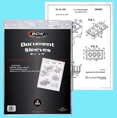 25 BCW 8.5x11  SOFT SLEEVES 2 MIL Photo Clear Poly 8-1/2x11 Print Document Page • $10.19