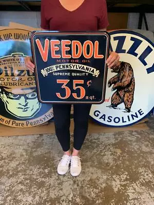 Antique Vintage Old Style Sign Veedol Motor Oil Made In USA • $55