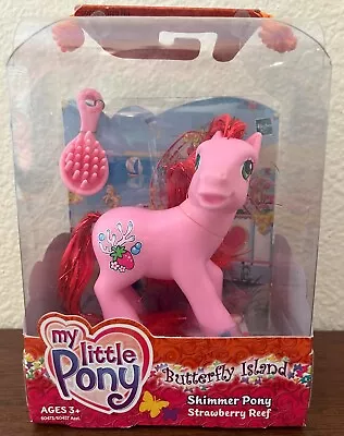 My Little Pony G3 Strawberry Reef Shimmer Pony Set Butterfly Island 2005 NIB • $29.99