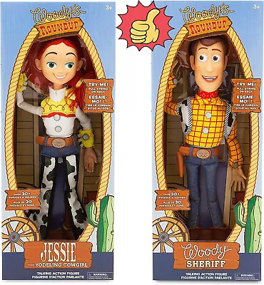 Toy Story Woodys Roundup Talking Talking Woody And Jessie Dolls 16 Kid Gift • $65