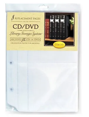 $9.45 • Buy Bellagio-Italia Insert Sheets For Storage Binder, 8 Pages Hold 32 CD DVD Blu-Ray