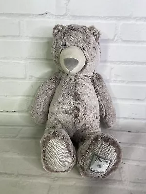 Moulin Roty Clovis Plush Bear Gray Brown Stuffed Animal Toy Herringbone Paws • $60