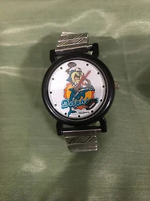 Vintage 1994 Mens NFL Miami Dolphins Watch WORKS Warner Bro New Battery • $75