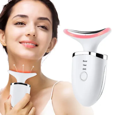 LED Microcurrent Face Neck Skin Tightening Lifting Device Facial Beauty Machine • £13.95