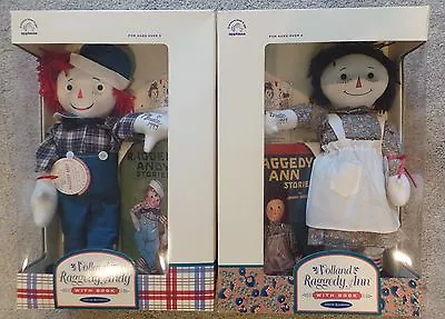 Volland Signed Raggedy Ann & Raggedy Andy W/ Book Authentic Repro Applause NRFB  • $150