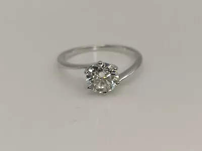 Moissanite Solitaire Bypass In Platinum Overlay Sterling Silver 1.22Ct Size O • £42.99