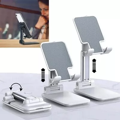 Phone Desk Holder Stand Foldable Desktop Table Mount For Mobile Tablet Universal • £3.20