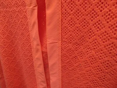 Blanket Orange Cellular Vintage Retro Ribbon Bound Single Bed Light Acrylic Warm • £19