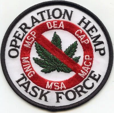 DEA OPERATION HEMP TASK FORCE MARIJUANA Colorful NARCOTICS POLICE PATCH • $22.06