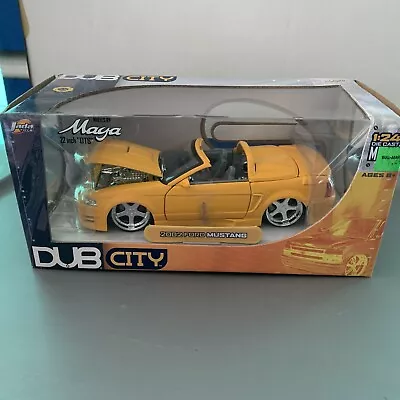 NEW IN BOX SEALED Diecast Jada DUB City Yellow 02’FORD MUSTANG 1:24 MAYA Wheels • $24