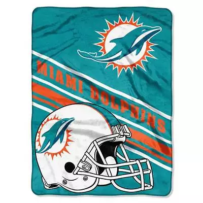 Miami Dolphins Slant Raschel Throw Blanket 60 X80  • $47.29