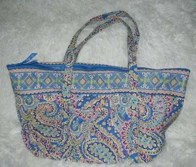 Vera Bradley Capri Blue Grand Weekender Tote Zip Shoulder Bag Extra Large • $50