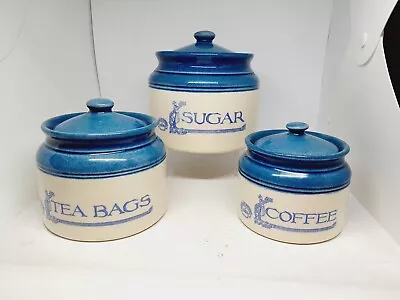 Australian Pottery - Bendigo Blue And White Canisters • $75