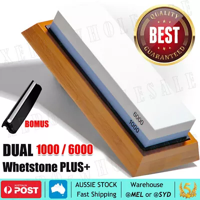 $25.95 • Buy 1000/6000 Dual Whetstone Knife Sharpening Stone Grit Water Wet Stone Sharpener