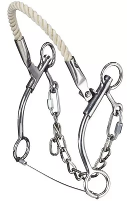 Stainless Steel Hackamore - Rope Noseband - Leverage And Flex With Swivel Cheeks • $49.70