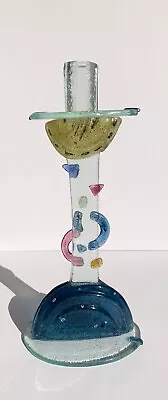Andreas Meyer (20th Century) Vintage Nahariya Pop Art Glass Candlestick • $49.99