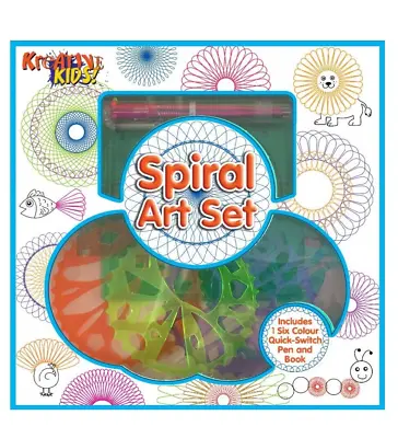 £6.35 • Buy Spiral Art Stencil Activity Set 6 Colours, 4 Wheels, Swirl Spin Pen, 65 Shapes