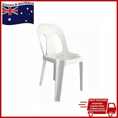 $39.95 • Buy Pipee Plastic Chair Stackable Commercial Dining Party Events Seat Chairs White