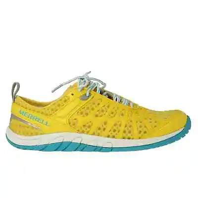 Merrell Crush Glove Barefoot Ladies Womens Yellow Lace Up Trainer Shoes UK 5 NEW • £45