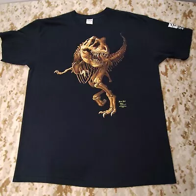 Vtg Tyrannosaurus Rex Dinosaur Skeleton Graphic Art Tee T Shirt Men's 2XL Y2K  • $13.90