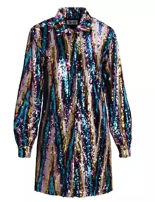 Meghan Fabulous MARTINI DRESS - RAINBOW GLITTER Shirt Dress Size Small • $150
