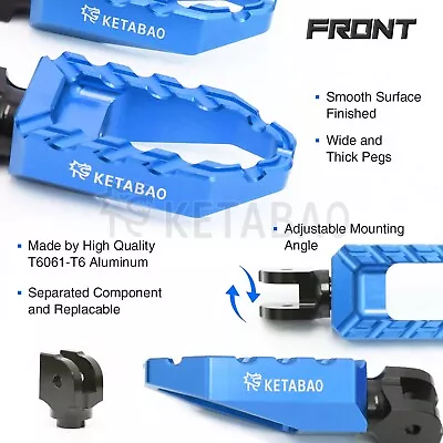 Blue BUZZ Motorcycle Rider Foot Pegs For Suzuki DL 1000 XT V-Strom 17-19 • $52.48