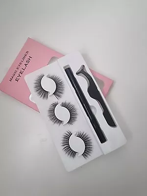 £0.99 • Buy False Eyelashes With Pen Eyeliner, Natural Faux Lashes With Self Adhesive Pen.