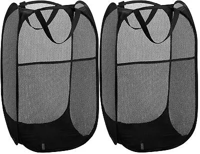 Collapsible Mesh Pop Up Hamper With Wide Opening And Side Pocket Breathable New • $17.99