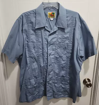 The Genuine Haband Guayabera Cuban Pockets Short Sleeve Button Up Shirt Size XL • $15.99