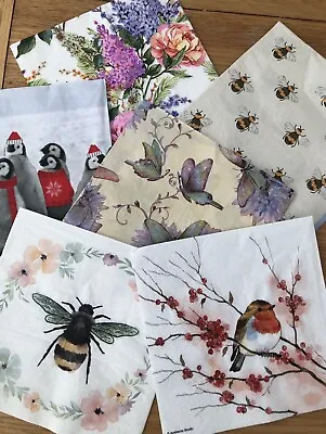 Mystery Bundle Mixed Napkins For Decoupage Craft Pack Of 40. Content Is Varied • £7.50